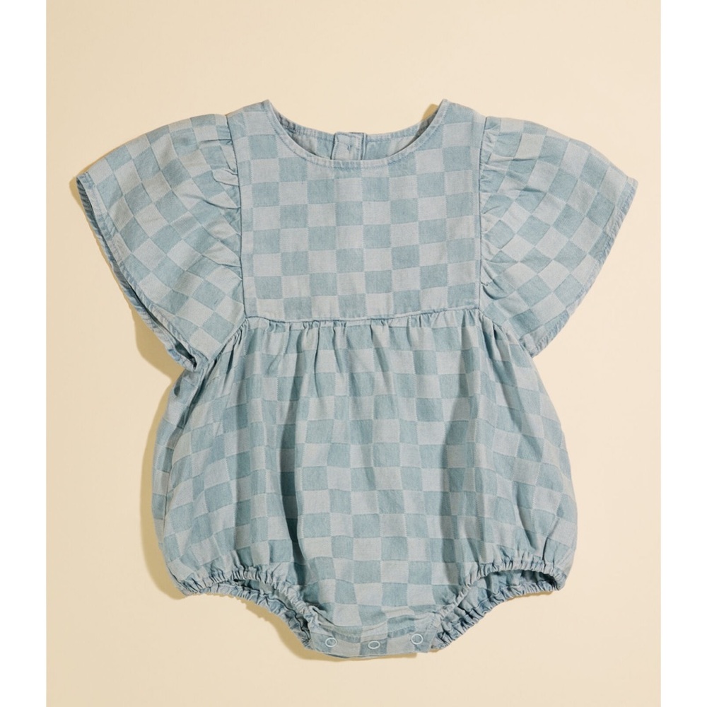 Rylee + Cru Eve Checkered Romper 6-12 months